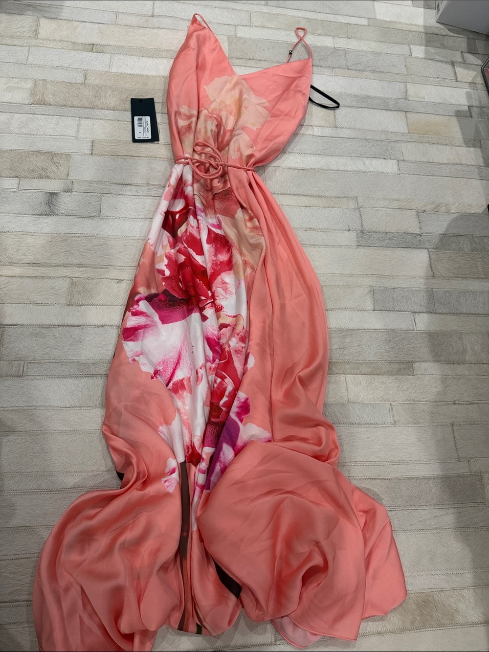 Marciano apricot peach Floral Maxi Dress